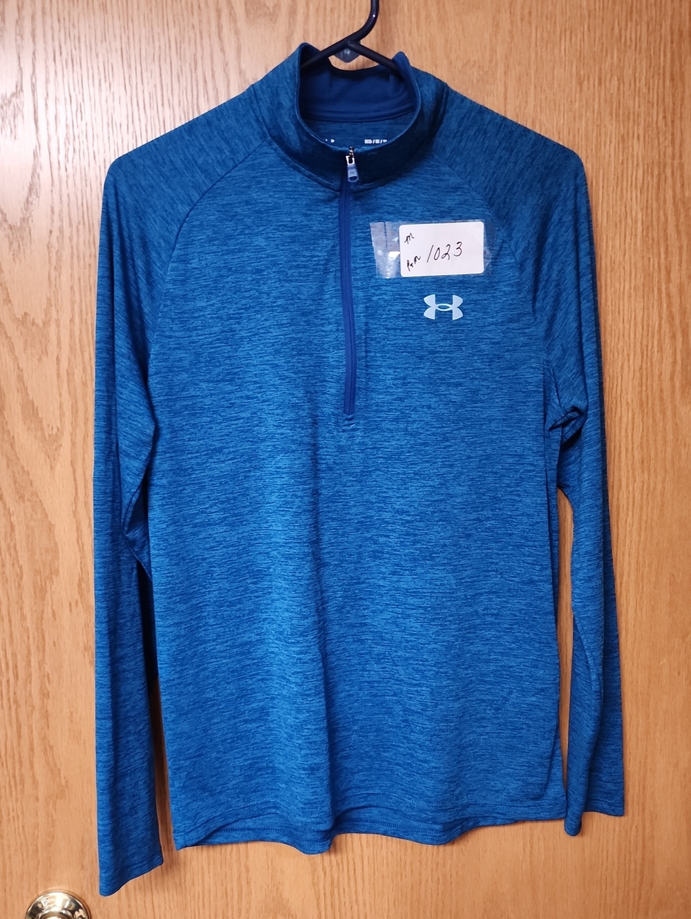 Under Armour Blue Heather 1/4 Zip Performance Pullover mens M number 1023